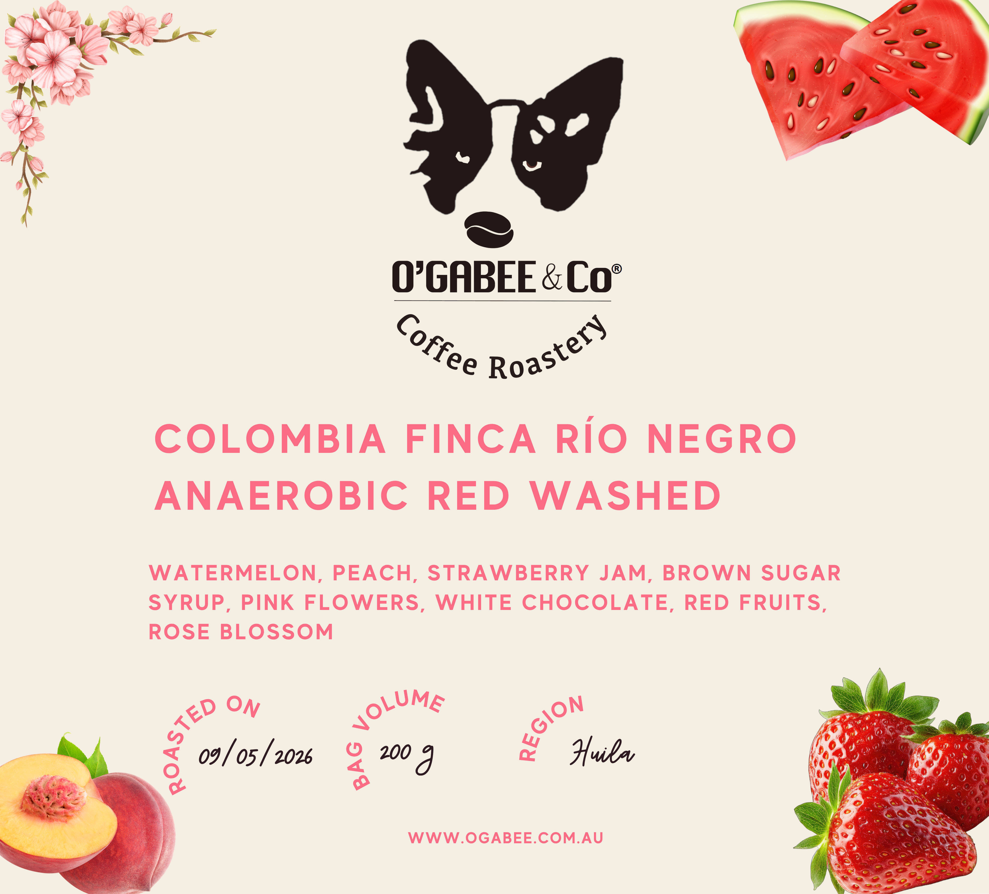 Colombia Finca Río Negro Anaerobic Red Washed - O'GaBee & Co Coffee Roastery